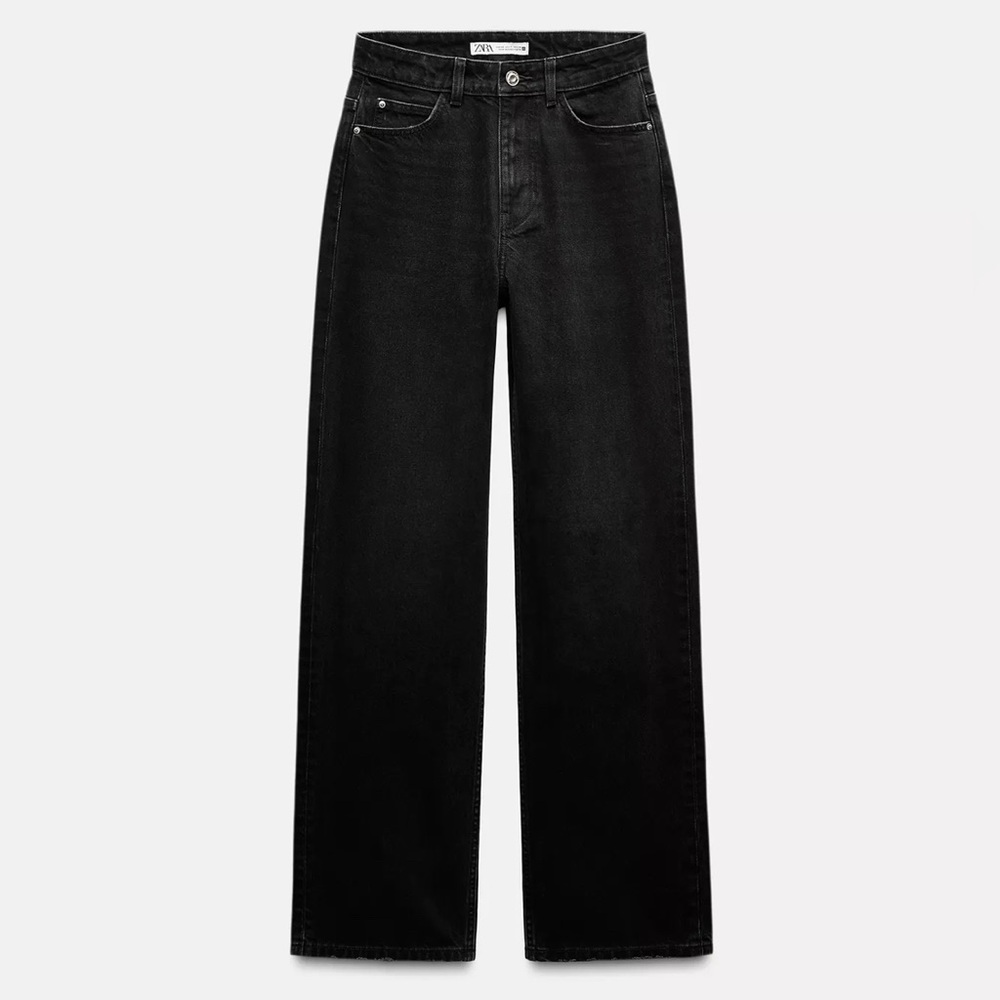 Zara Women's Straight Leg Black Jeans